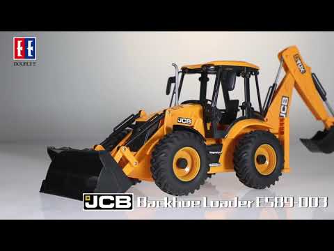 Radiostyrd JCB traktor med skopa och grävaggregat