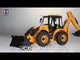 Radiostyrd JCB traktor med skopa och grävaggregat