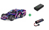 Kombopakke: Traxxas 104354-74 Slash Mudboss 1/10 RTR TQ BL-2s + USB-C lader og 2S batteri