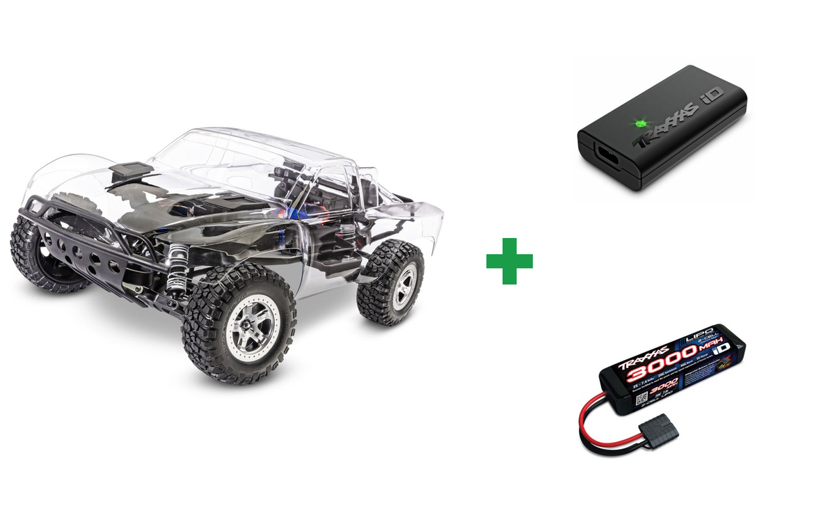 Kombopakke: Slash 2WD 1/10 Kit with Electronics XL-5 w/o Batt/Charger + USB-C lader og 2S batteri