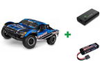 Kombopakke: Traxxas 58234-8 Slash 2WD 1/10 RTR TQ EHD Clipless USB - With Battery/Charger + USB-C lader og 2S batteri
