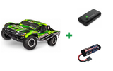 Kombopakke: Traxxas 58234-8 Slash 2WD 1/10 RTR TQ EHD Clipless USB - With Battery/Charger + USB-C lader og 2S batteri