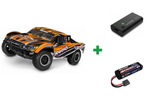 Kombopakke: Traxxas 58234-8 Slash 2WD 1/10 RTR TQ EHD Clipless USB - With Battery/Charger + USB-C lader og 2S batteri