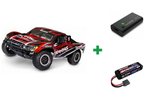 Kombopakke: Traxxas 58234-8 Slash 2WD 1/10 RTR TQ EHD Clipless USB - With Battery/Charger + USB-C lader og 2S batteri