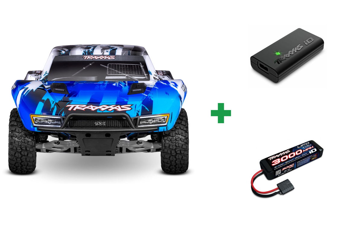 Kombopakke: Slash 2WD 1/10 HD VX3 BL 3S RTR + USB-C lader og 2S batteri