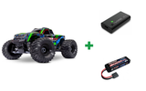 Kombopakke: Stampede 4x4 1/10 HD VX3 BL 3S RTR + USB-C lader og 2S batteri