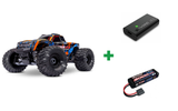 Kombopakke: Stampede 4x4 1/10 HD VX3 BL 3S RTR + USB-C lader og 2S batteri