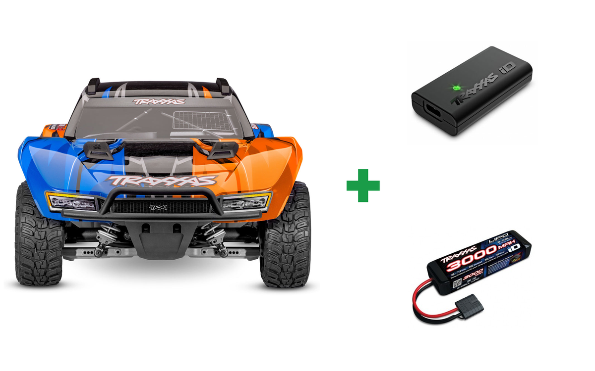Kombopakke: Slash 4x4 1/10 HD VX3 BL 3S RTR + USB-C lader og 2S batteri