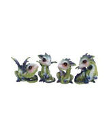 Set of Four Hatchlings Emergence Dragonling Hatching from Egg Figurine