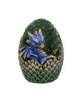 Green Geode Home Glittering Hatchling and Egg Figurine