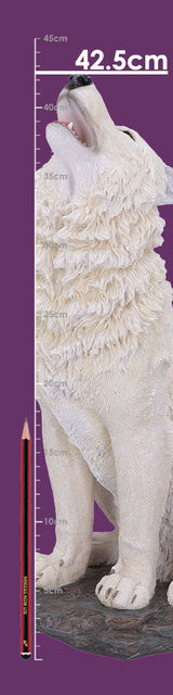 Storms Cry Howling White Wolf Figure 41.5cm