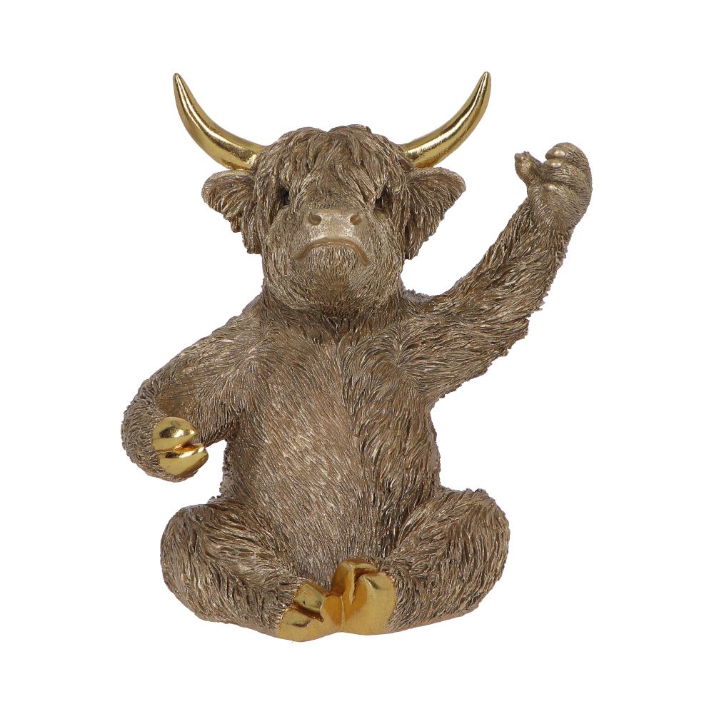 Gold Highland Cow Wine Bottle Holder