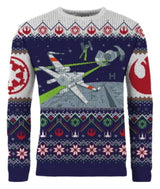 Star Wars Christmas Sweater X-Wing v TIE Fighter Size L