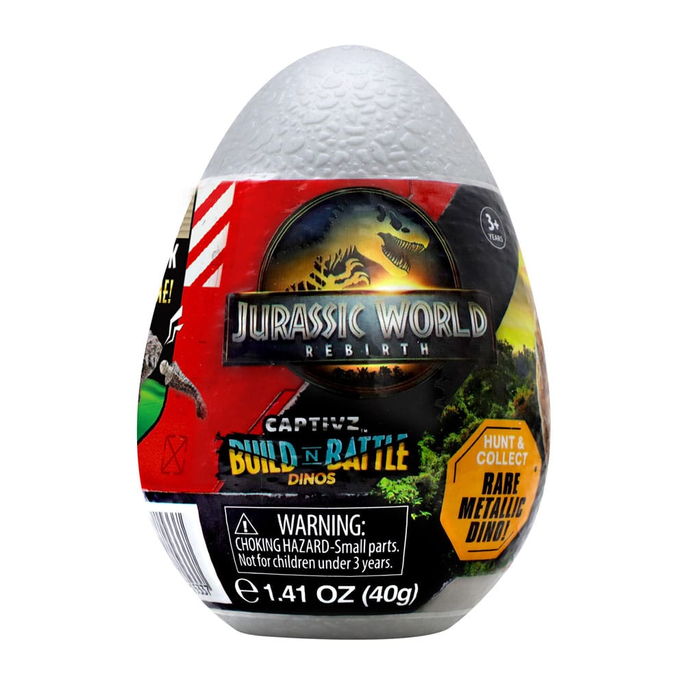 Jurassic World Rebirth Pop N Lock Breach Blind Box Captivz Build n Battle Dinos Display (12)