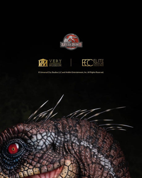 Jurassic Park III Life Size Bust Male Alpha Velociraptor "Blood Knight" 83 cm – billede 5