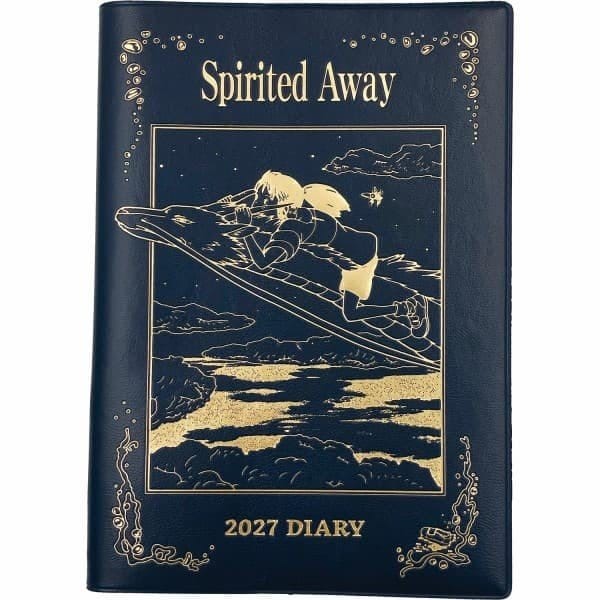 Spirited Away Diary Haku dragon & Chihiro blue gold foil