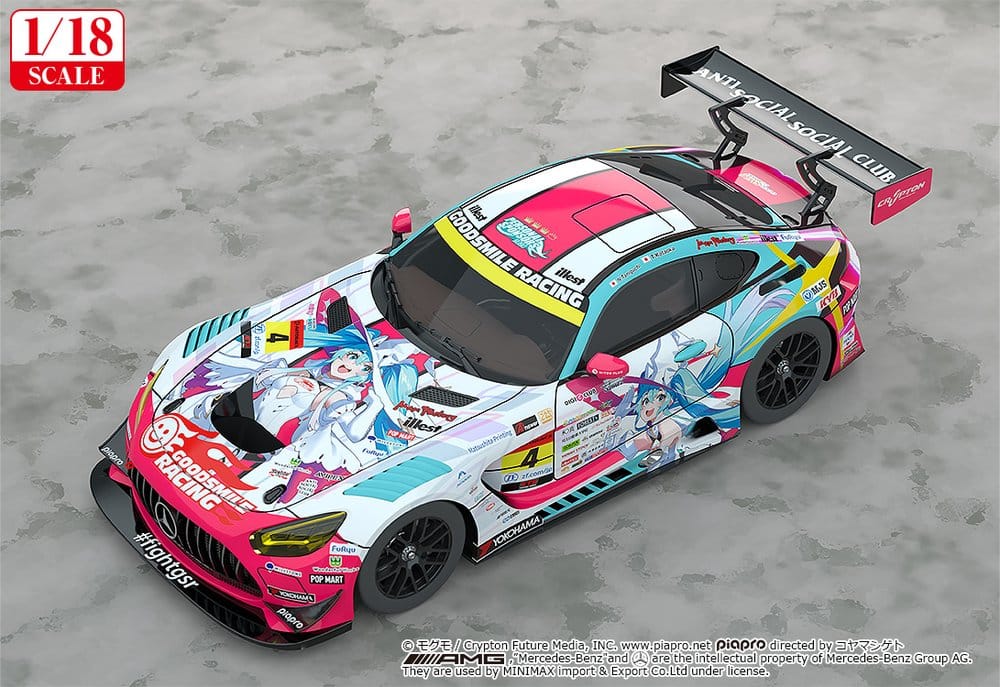 Hatsune Miku GT Project Vehicle 1/18 Good Smile Hatsune Miku AMG 2024 Season Opening Ver. 26 cm