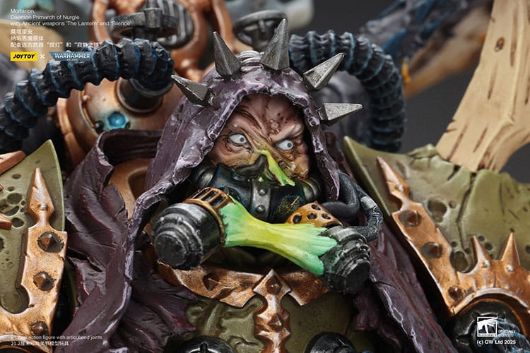 Warhammer 40k Action Figure 1/18 Mortarion Daemon Primarch of Nurgle with Ancient weapons The Lantern and Silence 21 cm