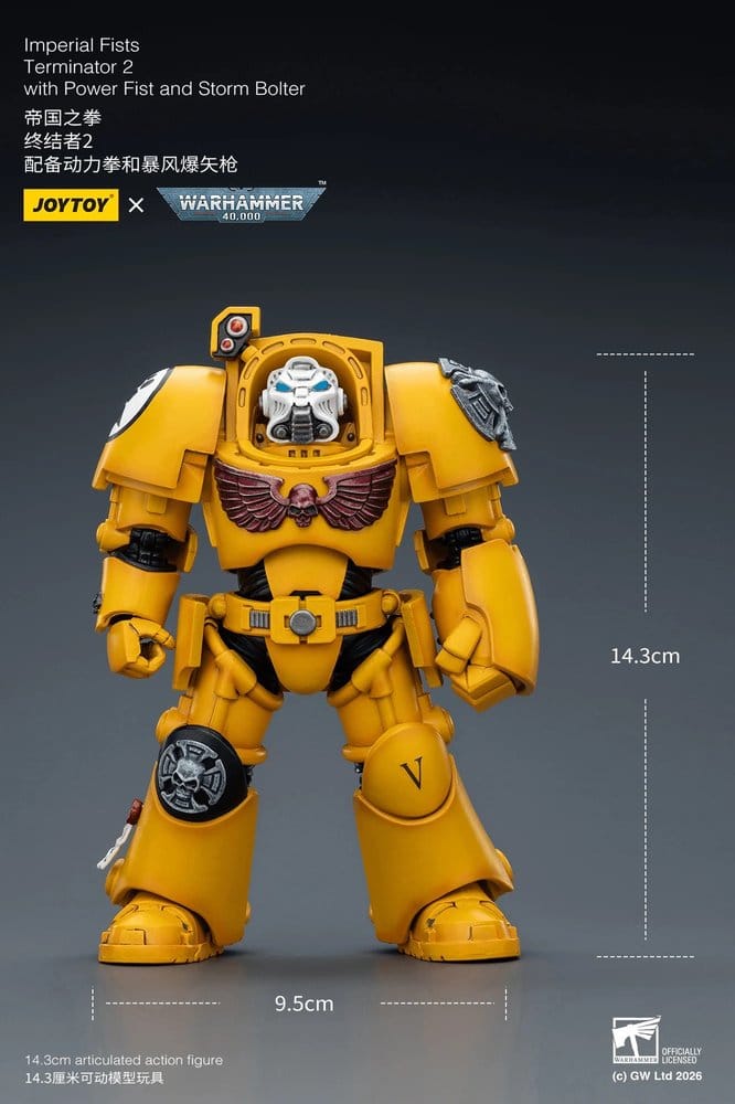 Warhammer 40,000 Action Figure Imperial Fists Terminator 2 with Power Fist and Storm Bolter 14 cm