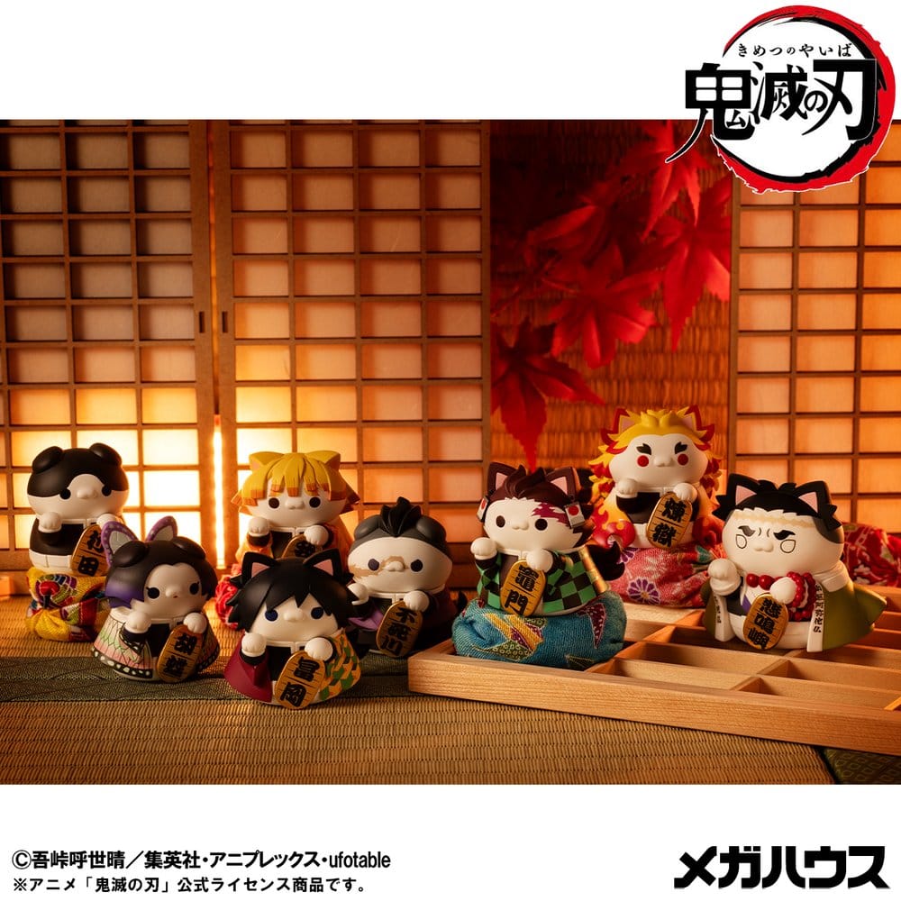 Demon Slayer: Kimetsu no Yaiba Mega Cat Project Trading Figure Fortune Cats Ver. 01 7 cm Blind Box Assortment (6)