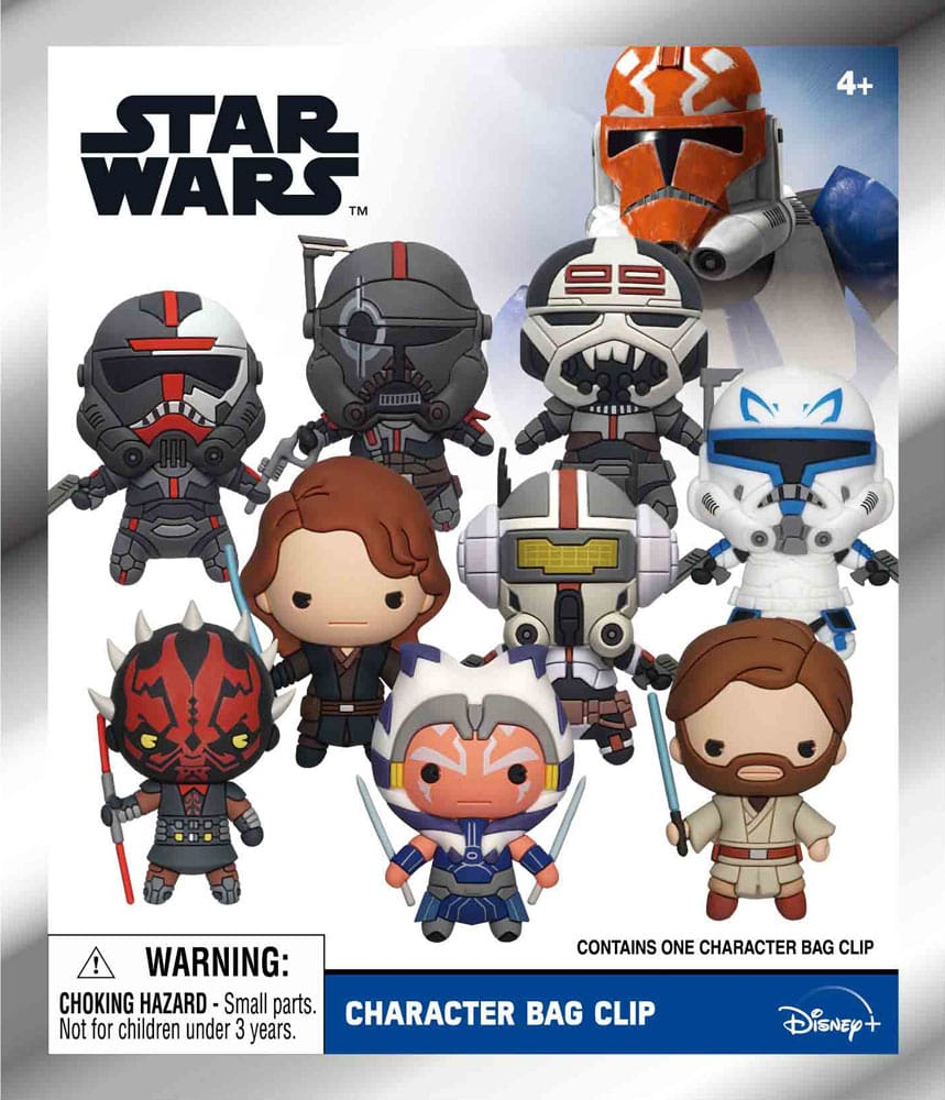 Star Wars Clone Wars 3D PVC Bag Clips  Series 4 Display (24)