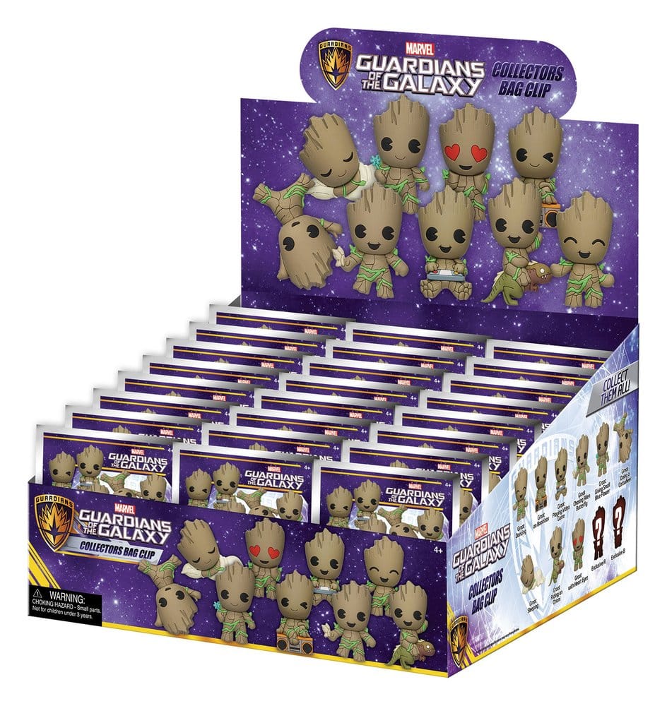 Marvel Groot 3D PVC Bag Clips Series 1 Blind Bag Display (24)