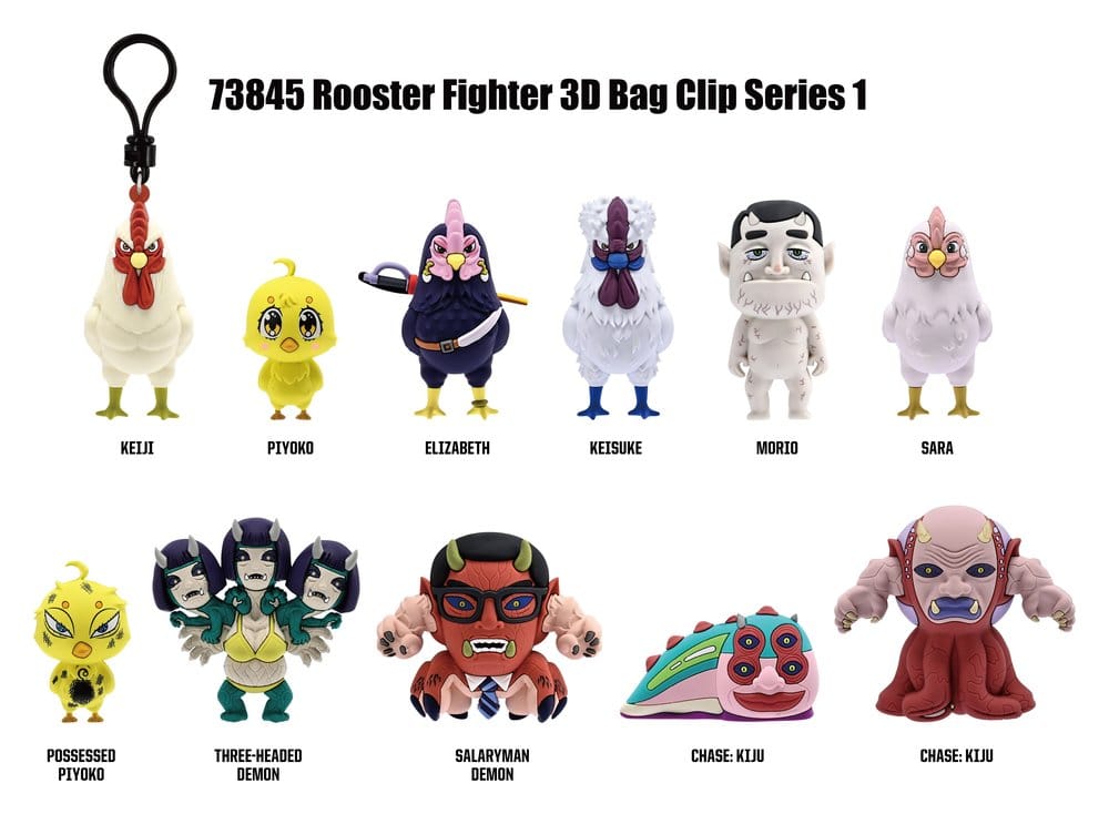Rooster Fighter 3D PVC Bag Clips Series 1 Blind Bag Display (24)