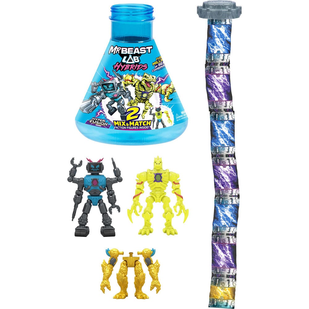Mr. Beast Lab Hybrids Series 2 Mini Figuren 2er-Pack Lab-Bot vs Gid Skeleton 11 cm