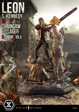 Resident Evil 4 Ultimate Premium Masterline Series Statue 1/4 Leon S. Kennedy vs. Chainsaw Villager Bonus Ver. 76 cm