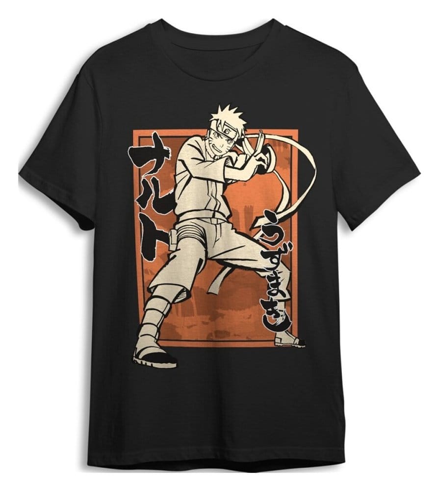 Naruto Shippuden T-Shirt Pose Black Size XL