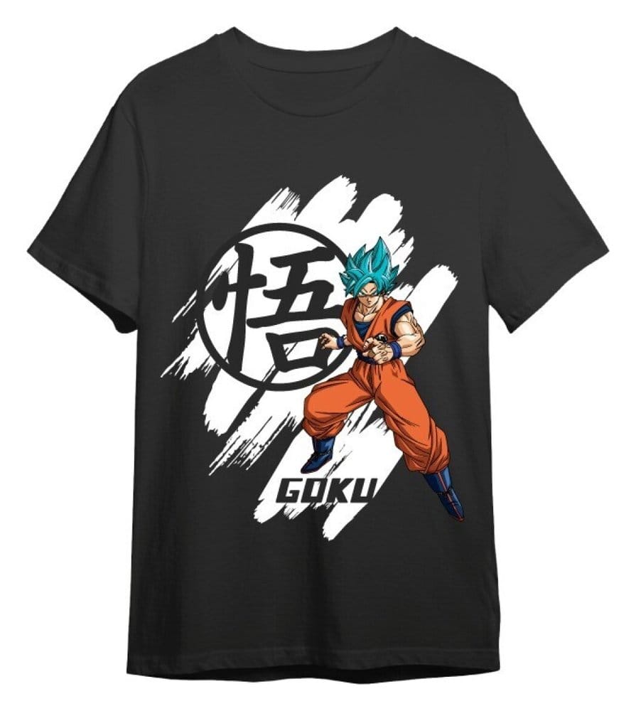 Dragon Ball T-Shirt Dragon Ball Super Goku Super Saiyan Blue Black Size M
