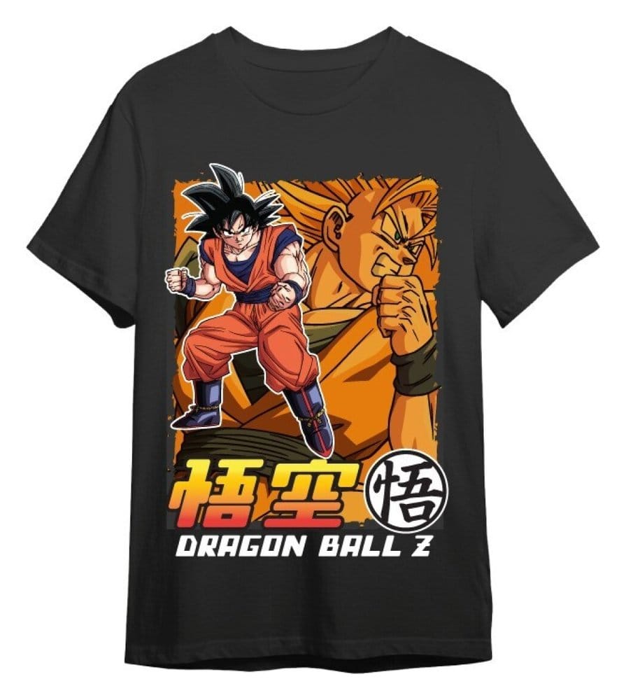 Dragon Ball Z T-Shirt Goku & Super Saiyan Black Size M