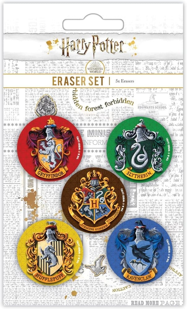 Harry Potter Eraser Set Hogwarts Crests