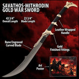 Kit Rae Swords of the Ancients Replica Savathos-Mithrodin War Sword Gold Version 111 cm