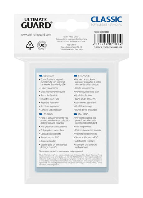 Ultimate Guard Classic Sleeves Standard Size (100)