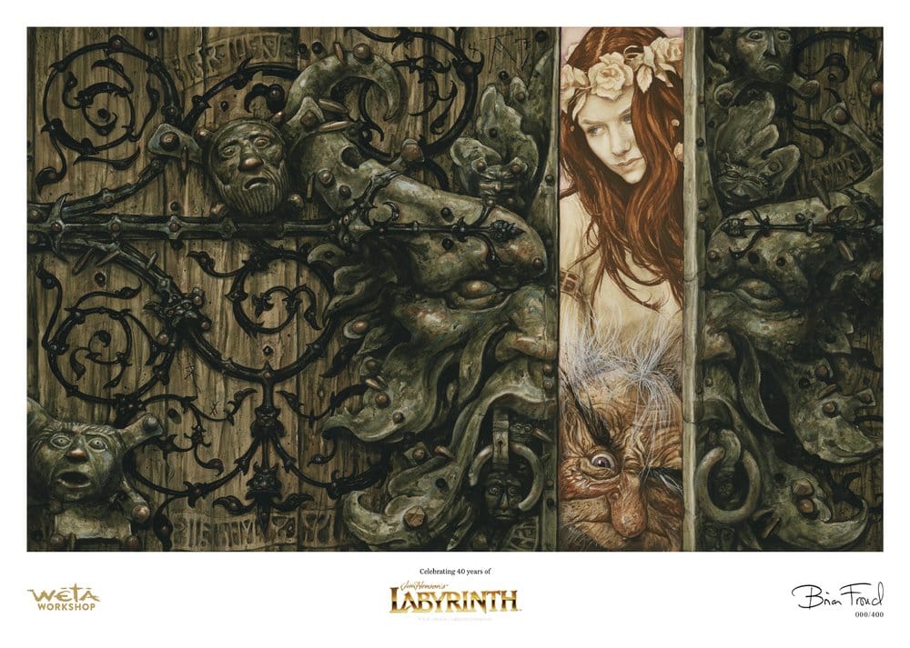 Labyrinth (1986) Printed Art Sarah and Hoggle Navigate the Labyrinth Limited Edition 30 cm