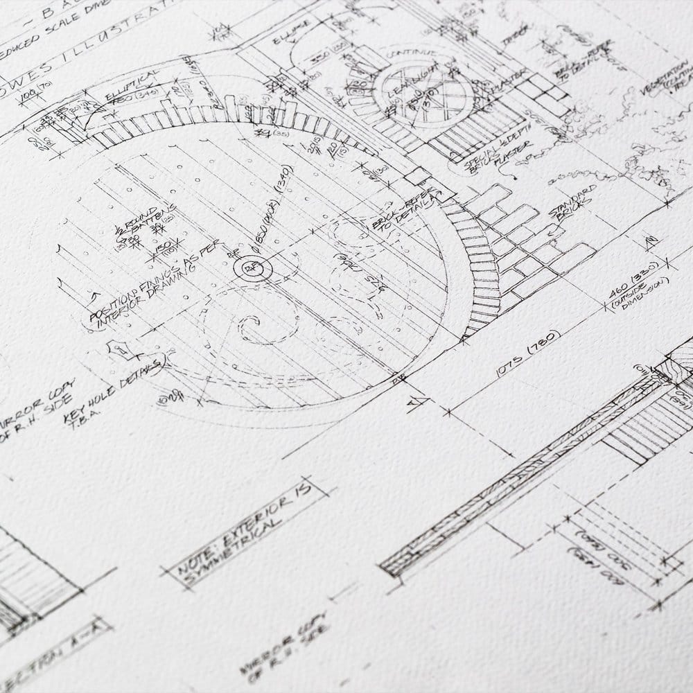 Lord of the Rings Blueprint Art Print The Grey Havens 59 x 42 cm