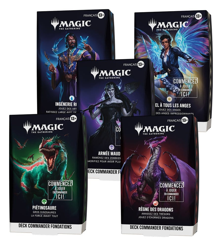Magic the Gathering Foundations Commander Decks Case (5) french